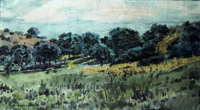 «Зелені далі». 1972. Папір, акварель